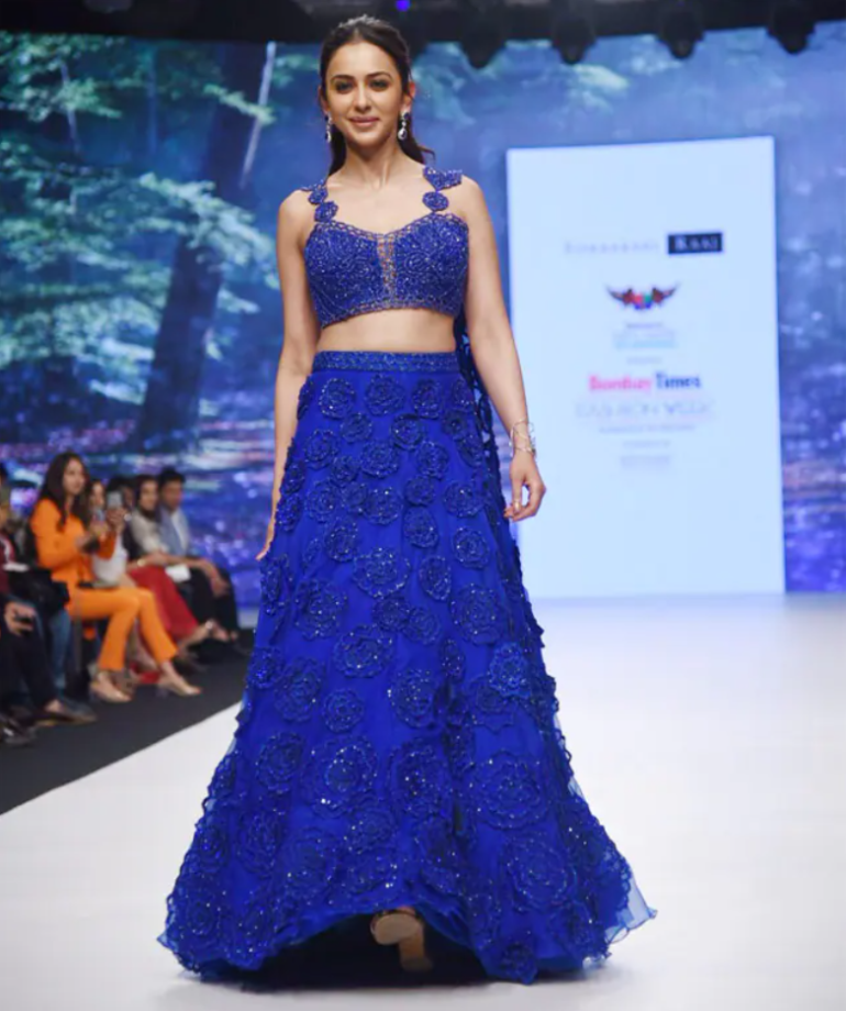 Rakul Preet Singh Is A Bomb In Shimmery Blue Lehenga: See Pics - 2