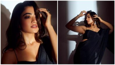 Rashmika Mandanna sets temperature soaring in black embellished saree, are you sweating already?