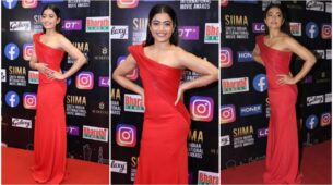 Ravishing In Red! Rashmika Mandanna Looked Regal In Red Bodycon Gown; Take A Look
