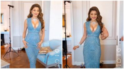 Urvashi Rautela raises the heat in a deep-neck turquoise blue bodycon dress, check out her hot ramp walk