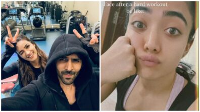 Shehzaada Diaries: Kriti Sanon and Kartik Aaryan engage in a fun workout session, Rashmika Mandanna say, ‘face after a hard workout’