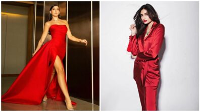 The Big Battle: Nora Fatehi’s red satin gown Vs Athiya Shetty’s red satin pantsuit, who is the reason for your sleepless nights? (Ultimate Fan Battle)