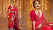 Time Amruta Khanvilkar Stole The Show In Elegant Red Benarsi Saree: See Pics