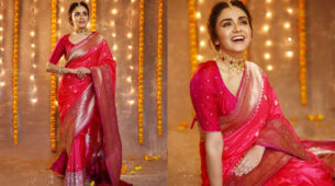 Time Amruta Khanvilkar Stole The Show In Elegant Red Benarsi Saree: See Pics