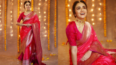 Time Amruta Khanvilkar Stole The Show In Elegant Red Benarsi Saree: See Pics