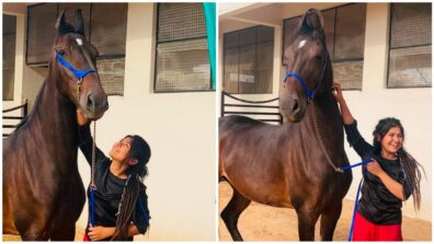 Too Cute: Nidhi Bhanushali is a big animal lover in real life, spotted playing with an adorable horse