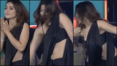 Trending Video: Rashmika Mandanna flaunts her curvaceous midriff while dancing in a black embellished saree, see viral footage