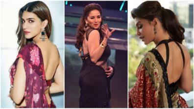 Uff Haye Garmi: Kriti Sanon, Madhuri Dixit and Jacqueline Fernandez grab eyeballs in sensuous backless blouses, are you crushing?