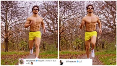 Unbelievable Swag: Tiger Shroff spotted running shirtless in -1 degree celsius, Rakul Preet and Disha Patani are super impressed