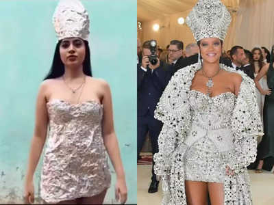 Urfi Javed Tries Replicating Rihanna’s Met Gala 2018 Look: Trolls Say ‘Hey Bhagwaan Isne Toh Silver Foil K Usage Hi Badal Diye….’ - 0