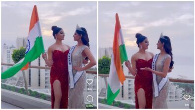 Victory Moment Caught On Camera: ‘Judge’ Urvashi Rautela poses with ‘Miss Universe 2021’ Harnaaz Sandhu to hoist Indian flag at Israel, fans love it