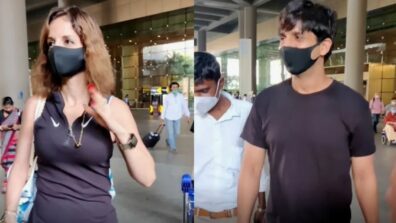 Watch: Sussane Khan and rumoured boyfriend Arsalan Goni arrive from Goa, spotted twinning in black at Mumbai airport