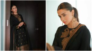 What A Beauty: Alia Bhatt looks like a shining damsel in black Banarasi suit, we bet you will love it