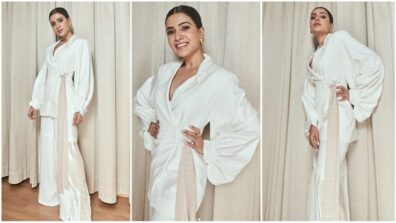 What A Beauty! Samantha Prabhu Shells Out Fashion Goals In Pantsuit With Belt Wrap That Costs Less Than Rs 20,000