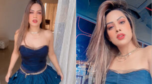 What A Diva: Nia Sharma plays a trendsetter in plunging neckline black midi dress, raises the oomph with swag