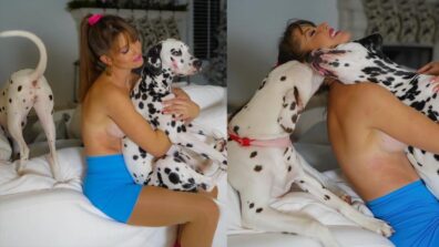 What A Hottie: Amanda Cerny shares super hot ‘topless’ photos with her pet dogs, netizens get excited