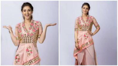 Dhvani Bhanushali Wears A New Style Indo-Western Dress In A Pretty Baby Pink Colour, Check Out