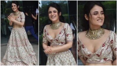 Radhika Madan Looks Breathtakingly Beautiful In Golden Lehenga Choli, See Pics