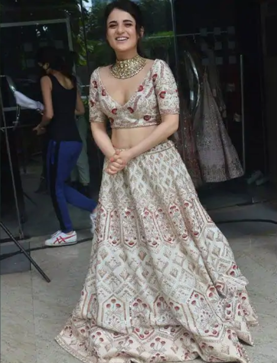 Radhika Madan Looks Breathtakingly Beautiful In Golden Lehenga Choli, See Pics - 4