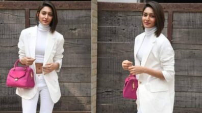 Erica Fernandes Slays In White Formal Outfit & Gets Spotted Outside A Dubbing Studio