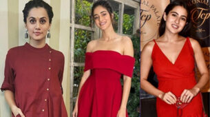 All set for a romantic Valentine’s Day date? Spice up oomph game in red outfits like Taapsee Pannu, Ananya Panday and Sara Ali Khan