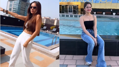 Anushka Sen and Jannat Zubair sizzle in sleeveless western tops near swimming pool, fans find them irresistible