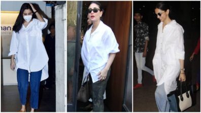 Anushka Sharma, Kareena Kapoor, Deepika Padukone and casual baggy white shirt styles, quintessential visual delight