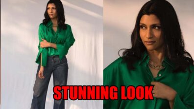 Bengali Actress Konkona Sen Sharma Flaunts Her Top Notch Fashion Sense In Green Satin Shirt And Flared Denim