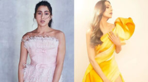Bollywood Queens Sara Ali Khan and Malaika Arora get artistic in crazy Graffiti dresses, See Pics