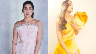 Bollywood Queens Sara Ali Khan and Malaika Arora get artistic in crazy Graffiti dresses, See Pics