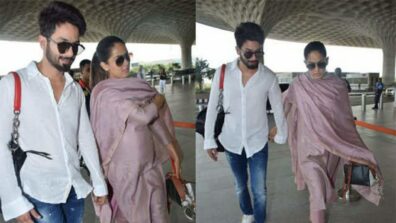 Comfortable and fashionable is how we describe Shahid Kapoor and Mira Rajput’s airport look, Check out pictures