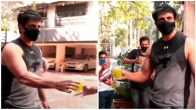 Covid-19 Messiah Rocks: Sonu Sood caught on camera distributing juice to paparazzi outside residence, netizens salute him