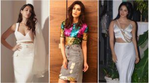 Curvaceous: Nora Fatehi, Kriti Sanon and Kiara Advani are stealing it in Tube Top and Pencil Skirt