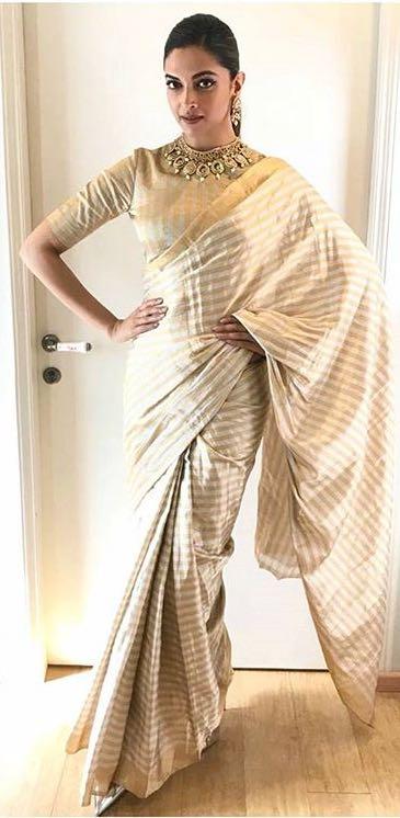 Deepika Padukone Steals Our Heart With Her Queen Looks In Cream Saree: See Pics - 2