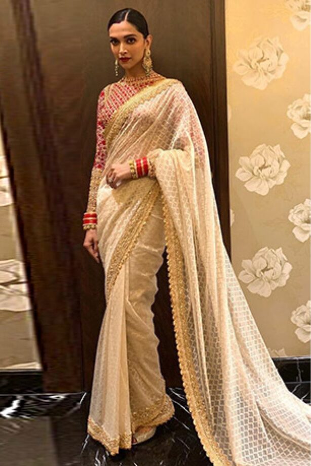 Deepika Padukone Steals Our Heart With Her Queen Looks In Cream Saree: See Pics - 0