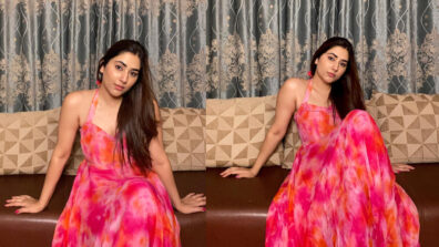 Disha Parmar stuns in a bright pink-orange tie-dye maxi dress, see pictures