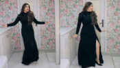 Divyanka Tripathi is giving us a ‘Dil Dooba’ moment with her classic look in black high-thigh slit dress