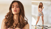 Gehraiyaan Promotions Day 2:  Ananya Panday gets into floral knotted crop top and chic grey shorts for 