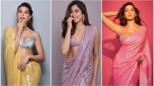 In love with sequin saree and noodle strap blouse designs? Jacqueline Fernandez, Janhvi Kapoor and Nora Fatehi are your ‘vogue queens’