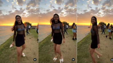 In Video: Priya Prakash Varrier in chic black see-through top and mini skirt enjoys the first sunset of 2022