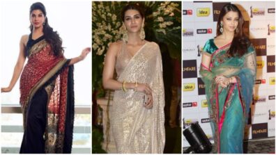 Jacqueline Fernandez, Kriti Sanon and Aishwarya Rai are ultimate vogue queens in Manish Malhotra sarees, are you crushing?