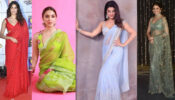Janhvi Kapoor, Kiara Advani, Jacqueline Fernandez & Anushka Sharma up the glam aura in embellished sarees & sleeveless blouse designs