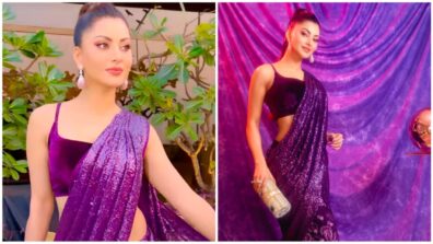 Just Millionaire Things: Urvashi Rautela dazzles in purple shimmery saree, it’s cost will give you sleepless nights