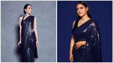 Karisma Kapoor Vs Kajol: Who is your ultimate slayer in Manish Malhotra sequin saree? (Ultimate Fan Battle)