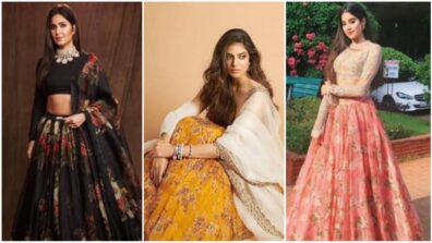 Katrina Kaif, Malavika Mohanan and Janhvi Kapoor in organza lehengas, a quintessential visual delight