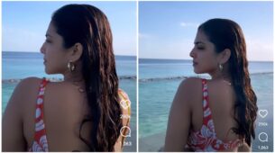 Malavika Mohanan in floral red bikini falls in love with Maldives Sun