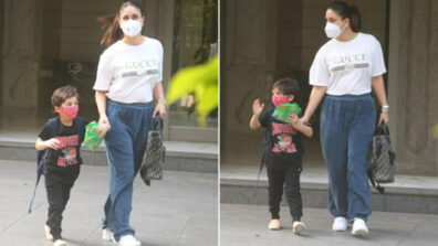 Mother-son duo step out in style, Kareena Kapoor makes heads turn in Gucci shirt and Dior bag