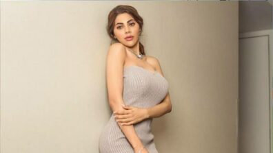 Niki Tamboli’s look in off-shoulder deep neck gray tight hugging dress is jaw-dropping, watch video