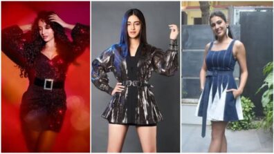 Nora Fatehi, Ananya Panday and Sara Ali Khan are a ‘sight to behold’ in mini belted dress style, take cues