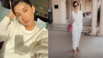 Nora Fatehi is all about minimalism in this all-white tracksuit